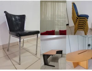 Office Chairs+round tables+Curtains